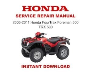 2005-2011 Honda FourTrax Foreman 500 TRX500 Service Repair Manual