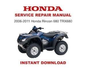 2006-2011 Honda Rincon 680 TRX680 Service Repair Manual