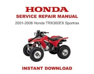 2001-2006 Honda TRX 300EX Sportrax Service Repair Manual