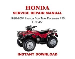 1998-2004 Honda FourTrax Foreman 450 TRX450 Service Repair Manual