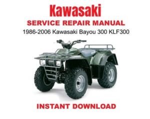 1986-2006 Kawasaki Bayou 300 KLF300 Service Repair Manual