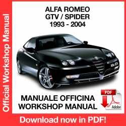 Workshop Manual Alfa Romeo GTV - Spider (1993-2004)