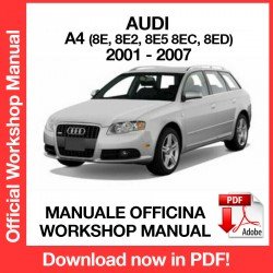WORKSHOP MANUAL AUDI A4 S4 (2001-2007)