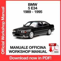 Workshop Manual BMW 5 Series E34 (1989-1995)