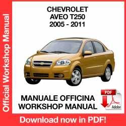 Workshop Manual Chevrolet Aveo T250 (2005-2011)