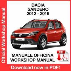 Workshop Manual Dacia Sandero (2012-2016)