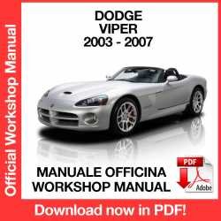 Workshop Manual Dodge Viper ZB (2003-2007)