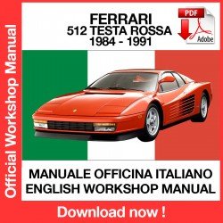 WORKSHOP MANUAL FERRARI 512 TESTA ROSSA (1984-1991)