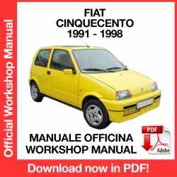 Workshop Manual Fiat Cinquecento (1991-1998)