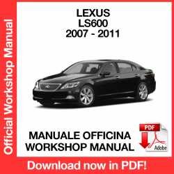 Workshop Manual Lexus LS600 (2007-2011)