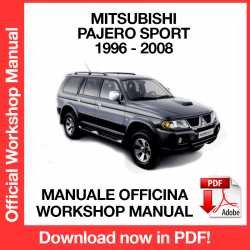 Workshop Manual Mitsubishi Pajero Sport (1996-2008)