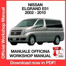 Workshop Manual Nissan Elgrand E51 (2002-2010)