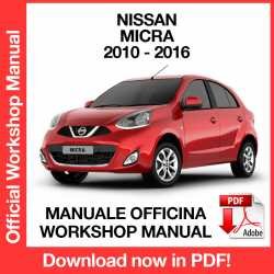 Workshop Manual Nissan Micra K13 (2010-2016)