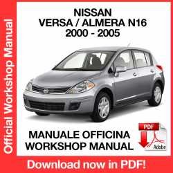 Workshop Manual Nissan Versa Almera N16 (2000-2005)