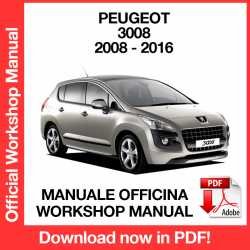 Workshop Manual Peugeot 3008 (2008-2016)