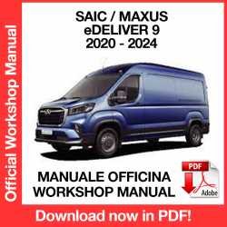 Workshop Manual Saic Maxus eDELIVER 9 (2020-2024)