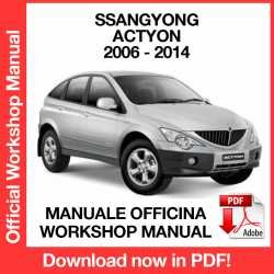 Workshop Manual Ssangyong Actyon C100 (2006-2014)