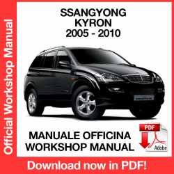 Workshop Manual Ssangyong Kyron D100 (2005-2010)