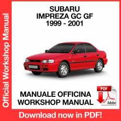 Workshop Manual Subaru Impreza GC GF (1999-2001)