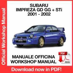 Workshop Manual Subaru Impreza GD GG + STi WRX (2001-2002)