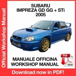 Workshop Manual Subaru Impreza GD GG + STi WRX (2005)