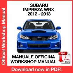 Workshop Manual Subaru Impreza Wrx GJ - GP (2012-2013)