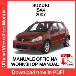 Workshop Manual Suzuki SX4 (2007)