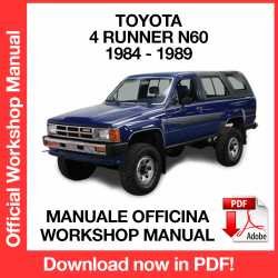 Workshop Manual Toyota 4 Runner I N60 (1984-1989)