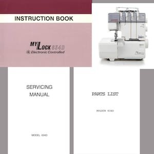 Janome MyLock 634D Serger Manuals: Instruction, Service & Parts List (PDF Download)