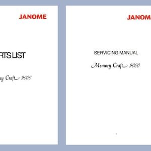 Janome Memory Craft MC9000 Service Repair Manual & Parts List (PDF Download)