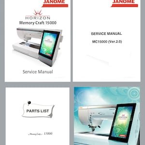 Janome MC15000 Sewing Embroidery Machine Service Repair Manual & Parts List (PDF Download)