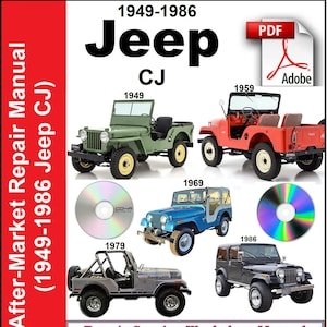 Jeep CJ Repair Service & Shop Manual 1949-1986 (After-Market PDF CD Manual)