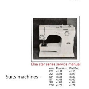 Elna service Manual for Elna ec, zz, sp, st, su, tsp series machines. Original Elna repair manual/booklet. Instant PDF download -Elna lotus
