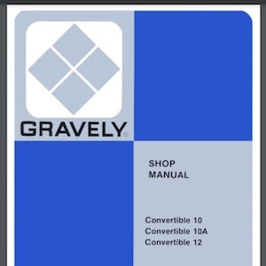 Gravely Walk Behind Convertible 10 10A 12 Garden Tractor Service Manual 54 pages Instant PDF Download, printable