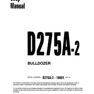 Komatsu D275A-2 Bulldozer Shop Manual (PDF Download)