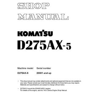 Komatsu D275AX-5 Bulldozer Shop Manual (PDF Download)