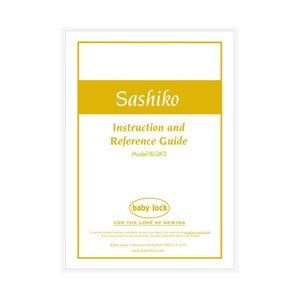 Baby Lock Sashiko 2 BLQK2 Sewing Machine Owner's User's Instruction Manual PDF Instant Download