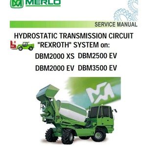 Merlo Concrete Mixer Rexroth Hydrostatic Transmission Workshop Manual DBM2000EV/XS - DBM3500EV