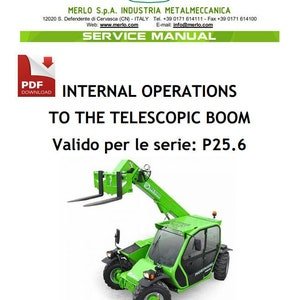 Merlo P25.6 Telehandler 2-Section Telescopic Boom Service Manual