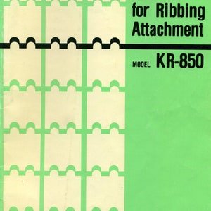 Brother KR850 Ribber Knitting Machine Ribbing Attachment Instruction PDF User Guide Vintage Manual Instant Download