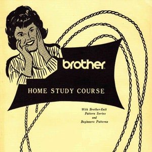 Brother Knit Course with Lessons Knitting Techniques Machine Knitting Retro Garments 70s Vintage Patterns Study Guide PDF Instant Download