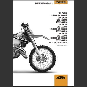 KTM Owners Manual for 2014 125 200 250 300 EXC XC-W Six Days Usa MotorCycle Pdf Download