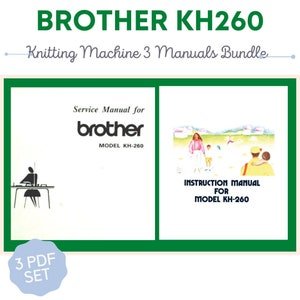 Brother KH260 Knitting Machine Service and Instruction plus Parts Manual Vintage PDF Instant Download Retro Scan Parts List Servicing Repair