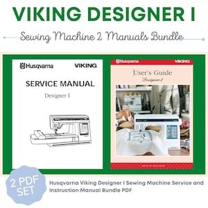 Husqvarna Viking Designer 1 Sewing Machine Service and Instruction User Manual Bundle PDF Download Instant Download Retro Scan