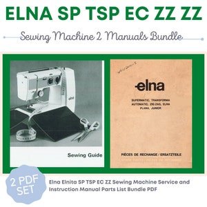 Elna Lotus SP TSP Air EC zz * Machine Service Instruction Manual Parts List Pdf Download Vintage User Manual Instant Download