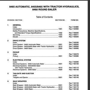 Case 8455, 8465, 8460 Round Balers Service Repair Manual + Operators Owners Manuals Pdf Download