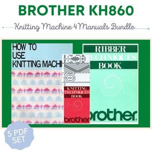 KH860 KH-860 Knitting Machine Instruction Manual with Lessons Beginners Brother Ribber Punchcard Patterns PDF Guide Vintage Instant Download