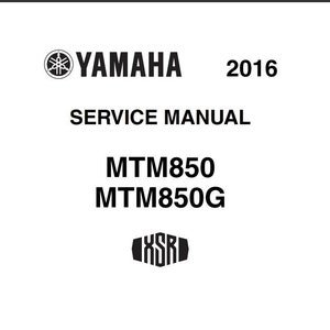 2016 Yamaha MTM850 G Service Manual Repair Pdf Download