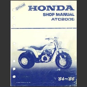 Honda ATC 200S 1984 1985 1986 Repair Workshop Service Manual PDF digital download