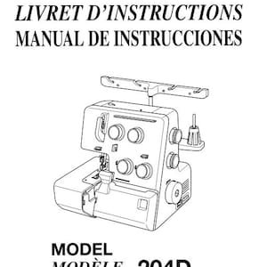 Janome Mylock 204d Overlocker / Serger  Instruction Manual PDF Download vintage PDF download User Manual - Complete User Guide